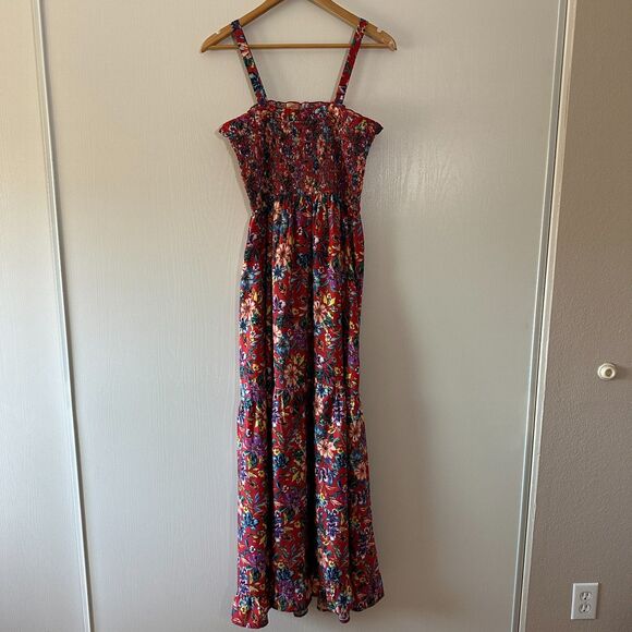NWT Band of Gypsies Collective Floral Tropical Smocked Dress Size Medium - Picture 5 of 6